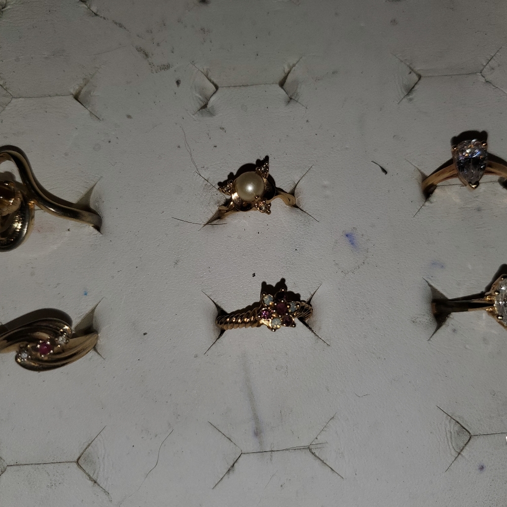 18kt gold ring lot